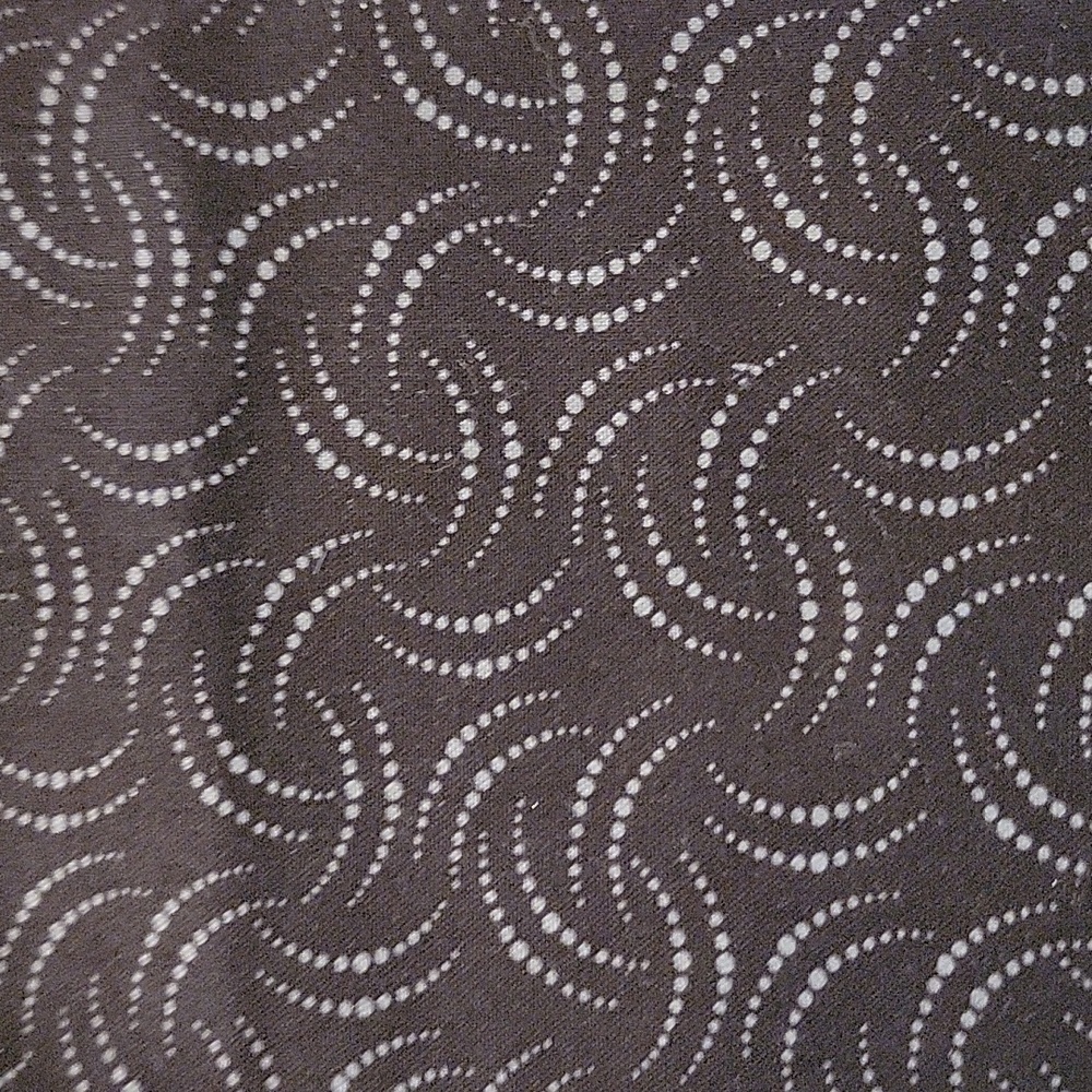 Classic geometric print fabric grey swirls  and black background - 0.6 yards
